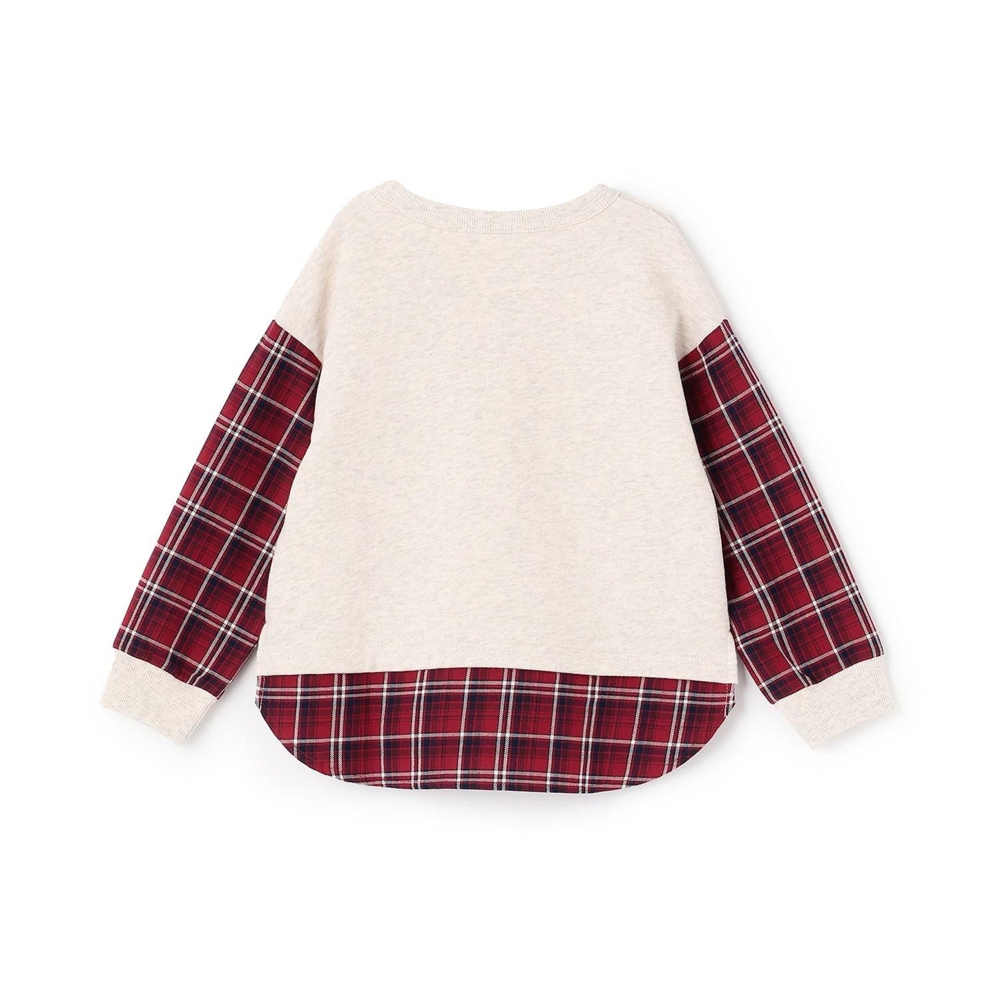 先染格紋×衛衣布口袋衛衣