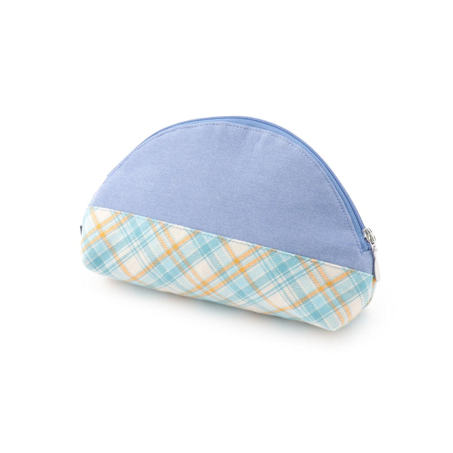 先染格紋×牛仔布收納包