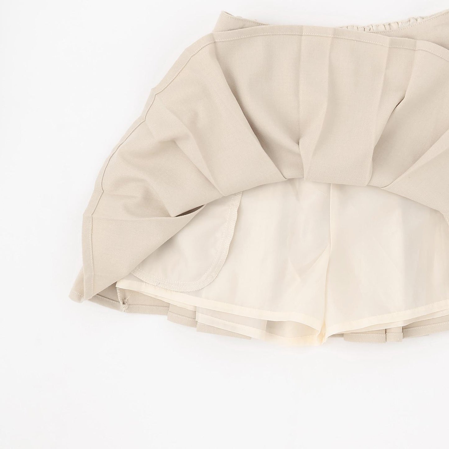 【磨毛】帶腰帶百褶裙