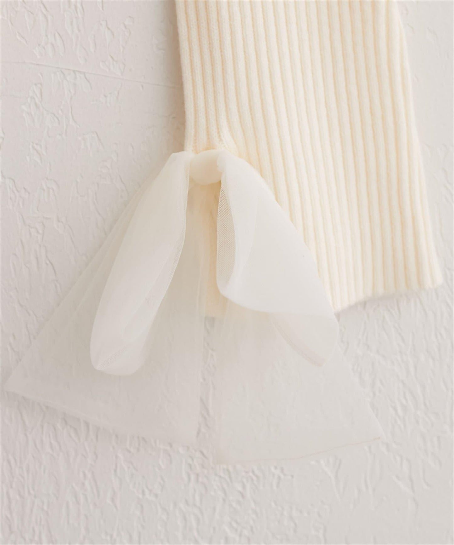 袖口網紗蝴蝶結針織衫