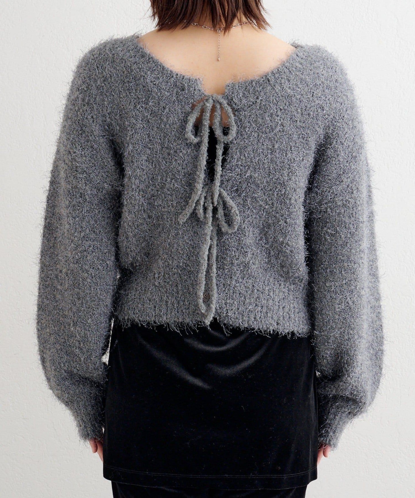 【前後兩穿】B 長毛針織開衫