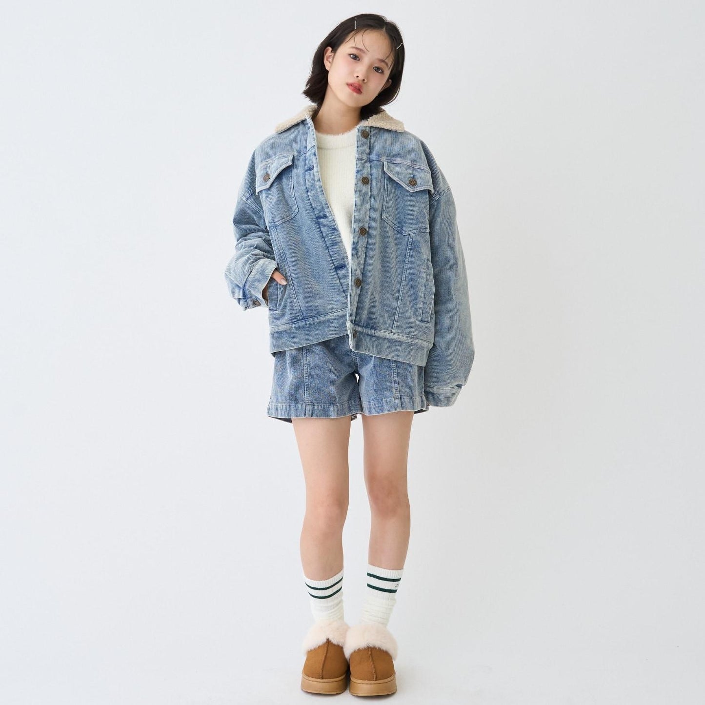 時尚燈芯絨短褲