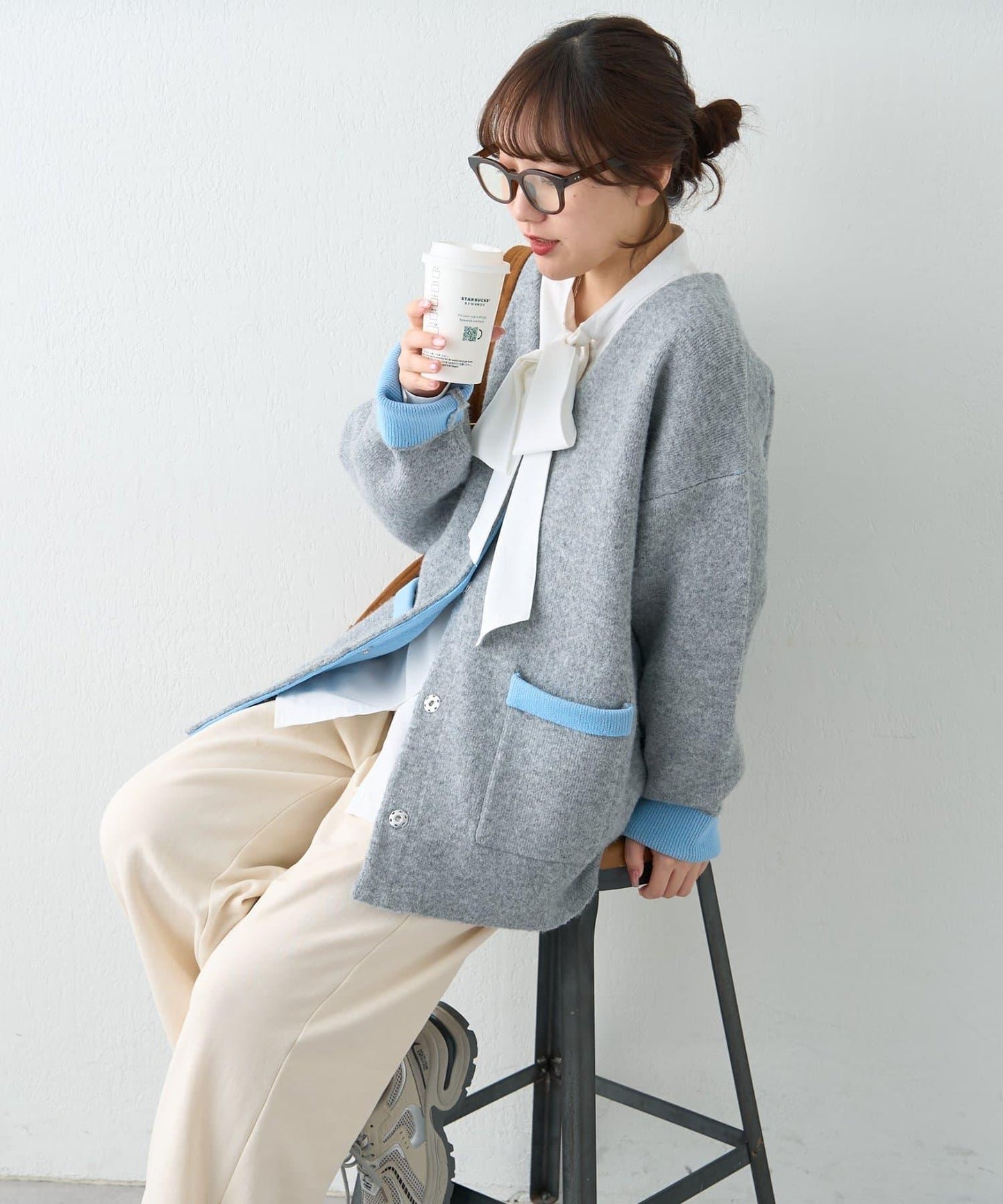 【nane】雙面配色開衫