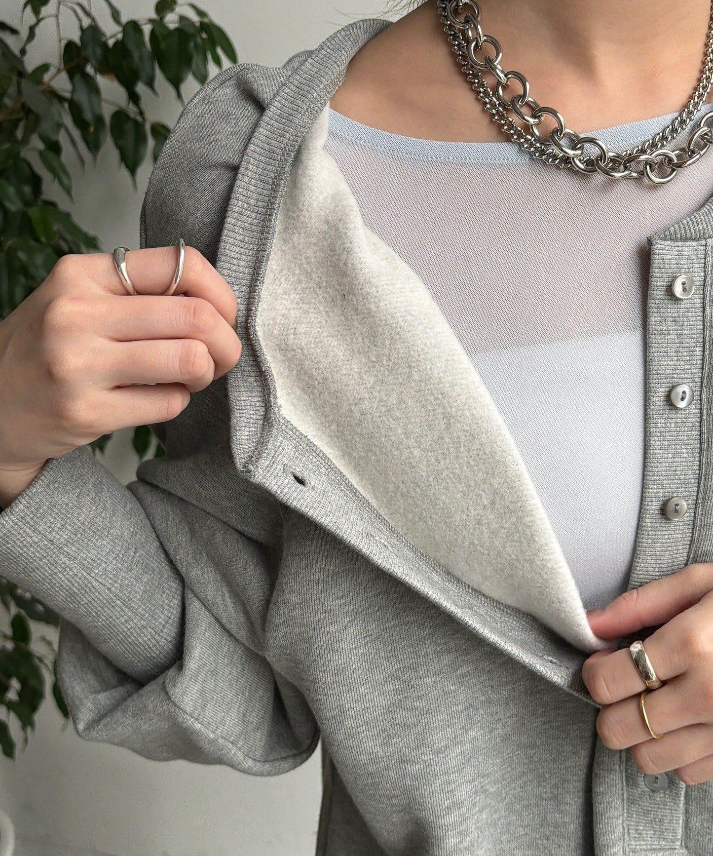 加絨加厚亨利領連衣裙