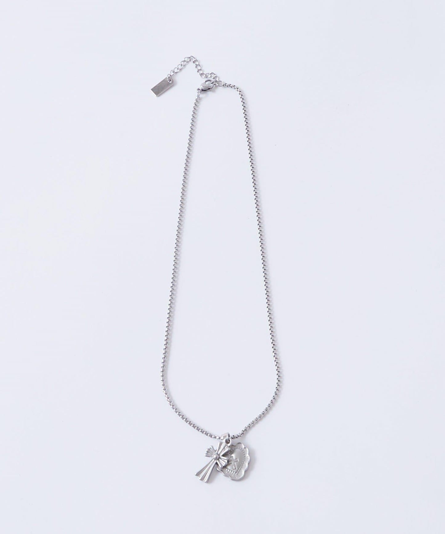 十字與愛心圖案項鍊