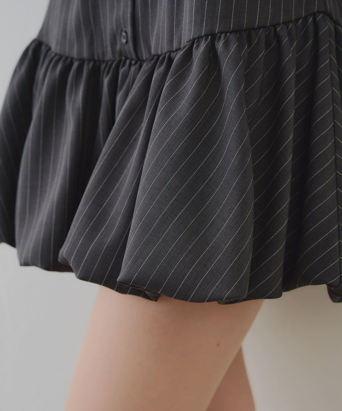 春季♡【RMAF】帶領帶下襬泡泡袖迷你連衣裙