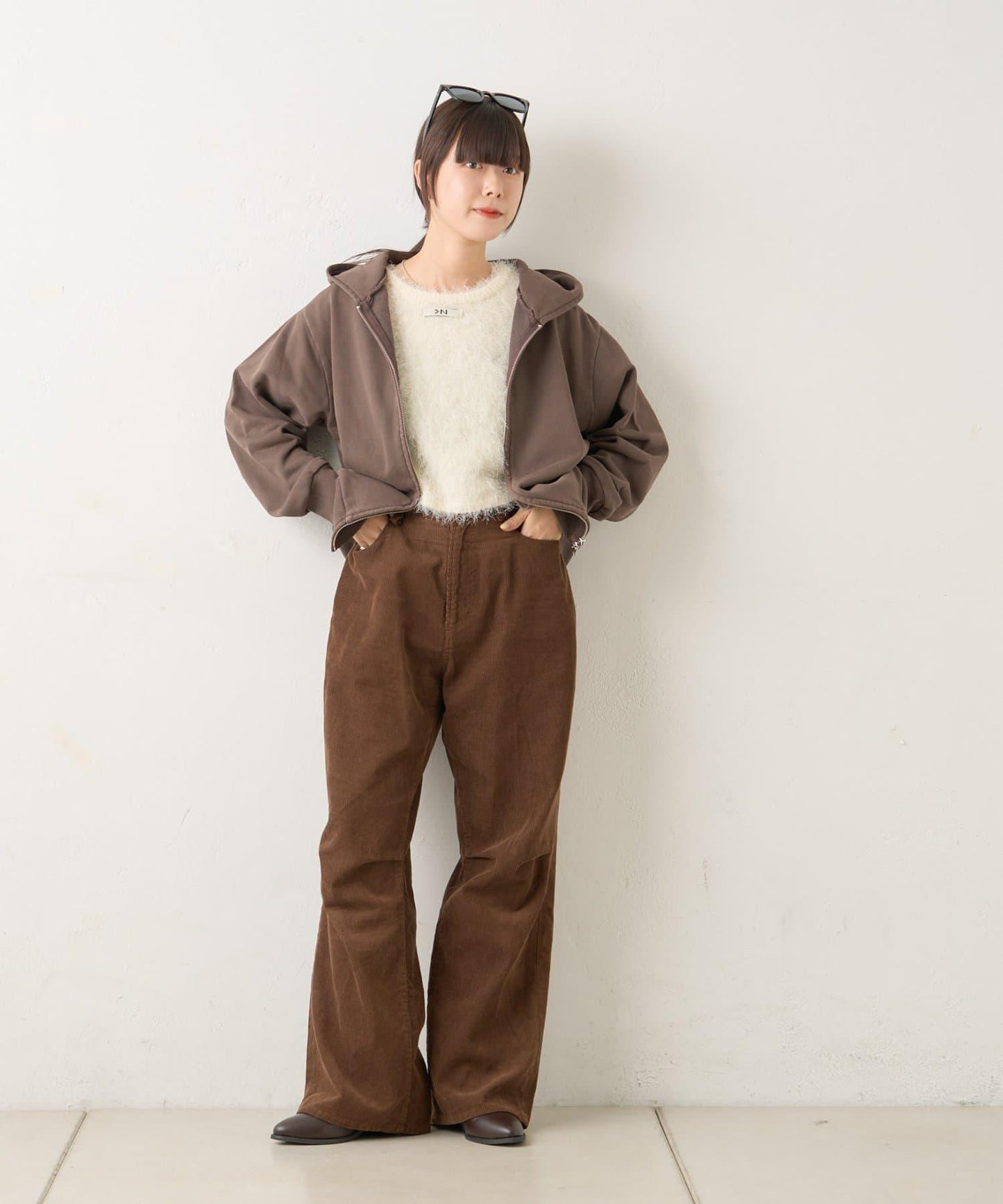 【WHIMSIC/2尺碼可選】水洗染色鉚釘衛衣拉鍊連帽衫