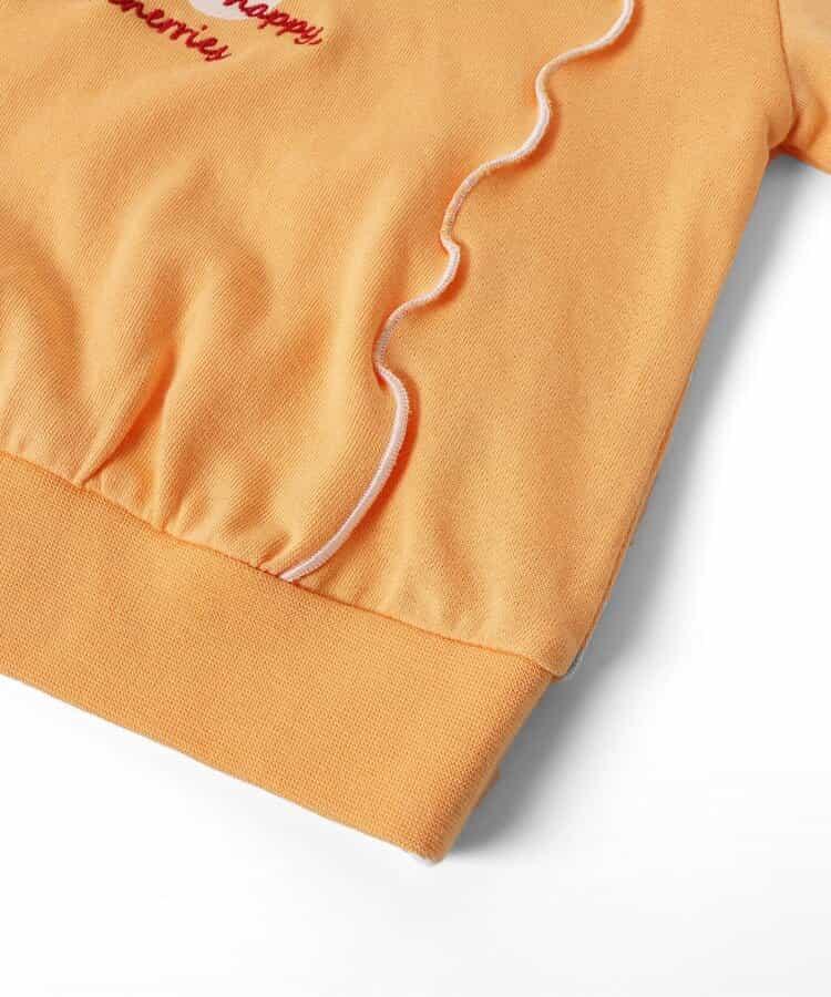 刺繡學院風標誌波浪邊衛衣