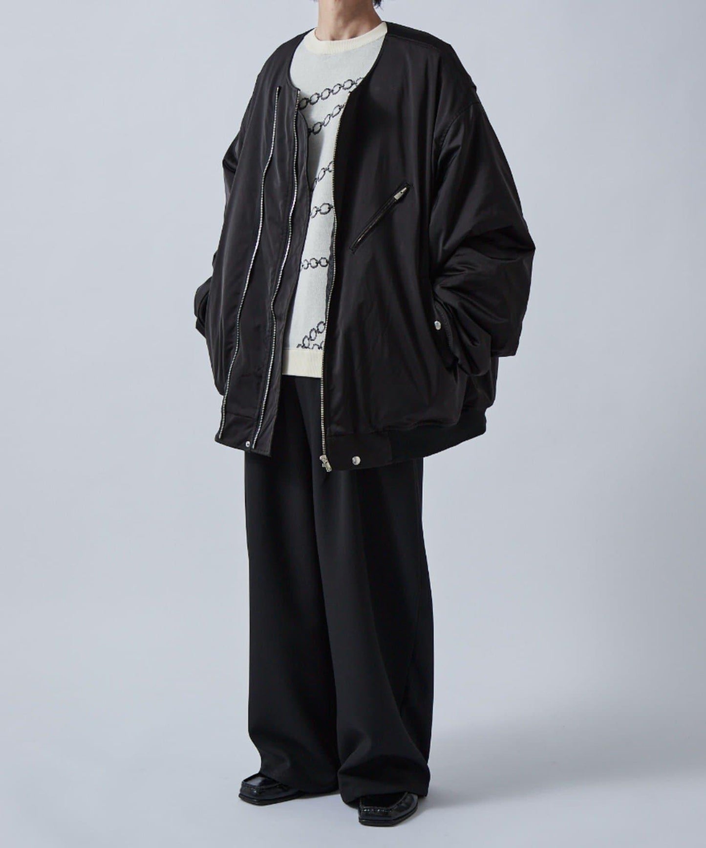 鏈條圖案提花套頭衫