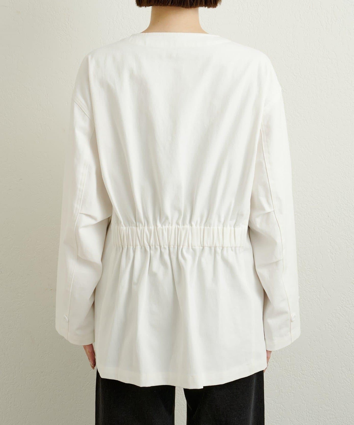 帶領口蕾絲裝飾軍旅風夾克