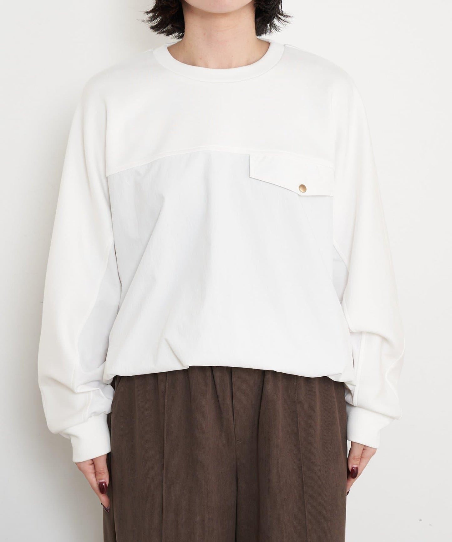 布料拼接雙面針織衛衣