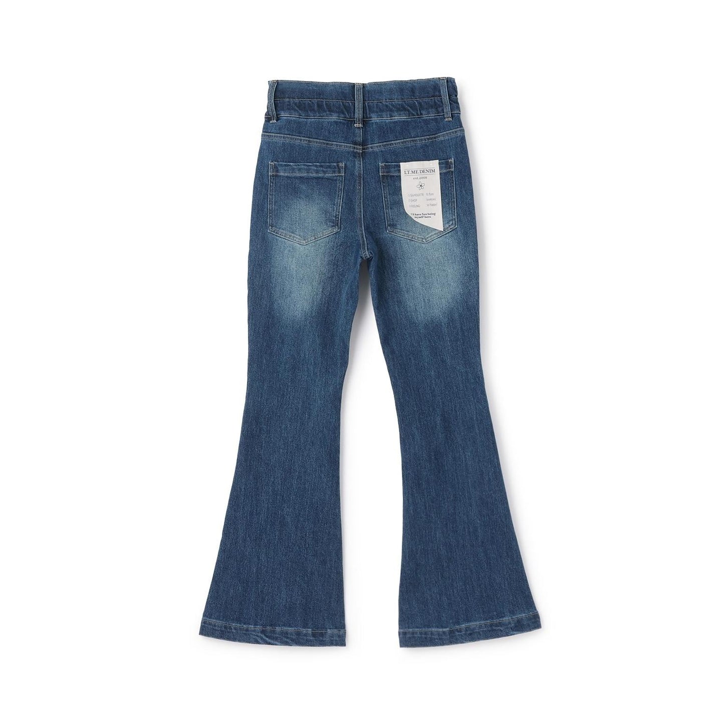 【磨毛】【彈力】修身喇叭牛仔褲