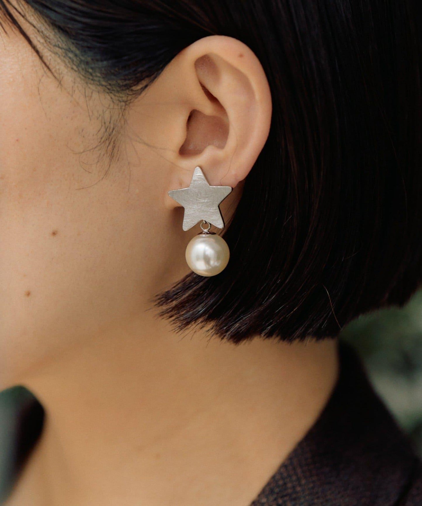 緞面星星耳環