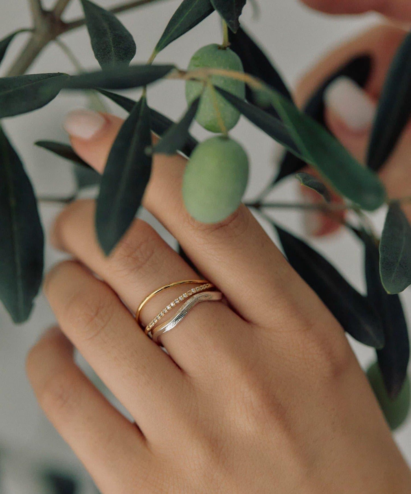 《スターリングシルバー使用》三件套精美戒指