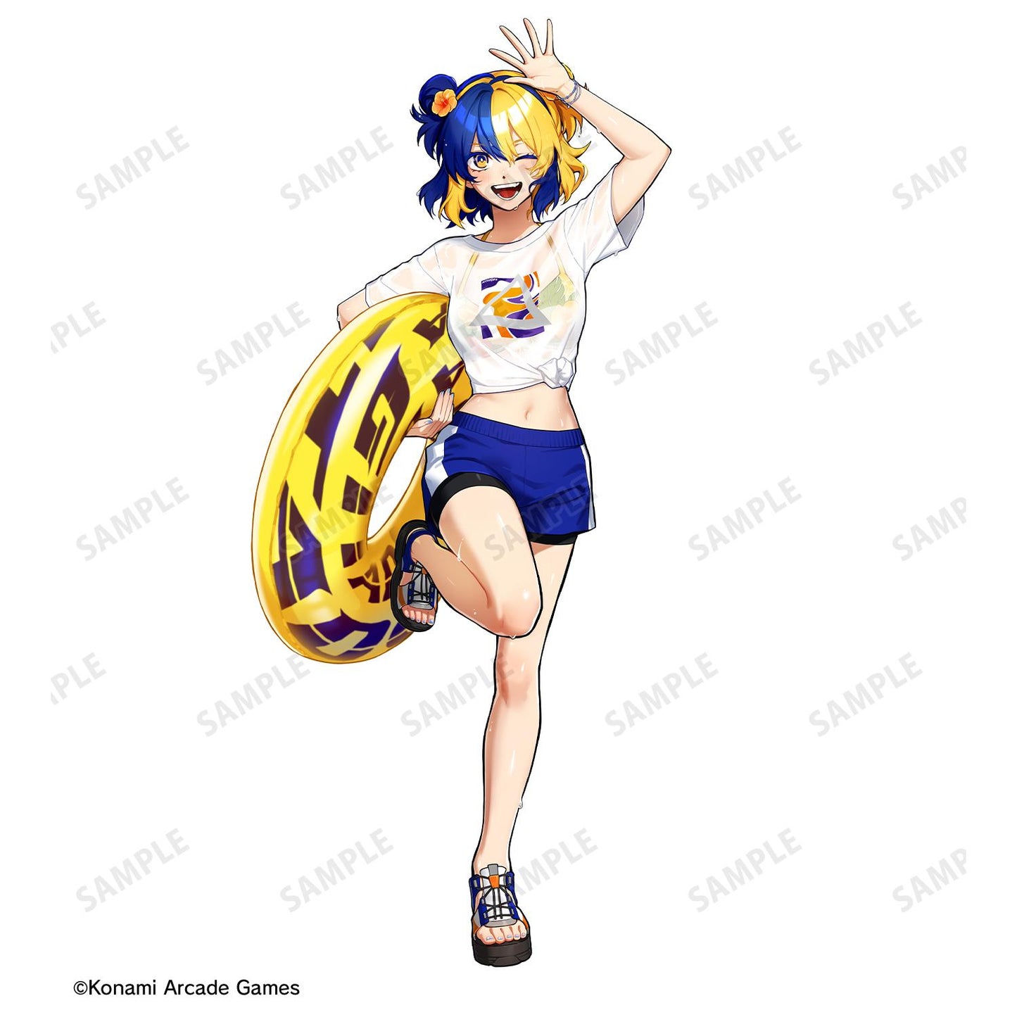 GITADORA GALAXY WAVE DELTA(尺碼/XL)全新繪製 璃音 泳裝版 穿著T恤男女同款