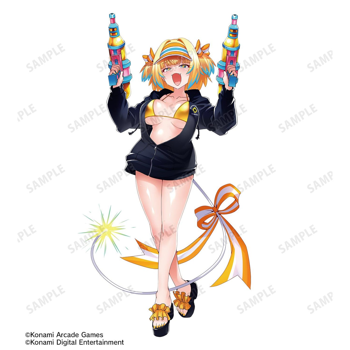 彩虹炸彈女孩 (尺碼/XL) 新繪松果泳裝版 刺繡全拉鍊連帽衛衣男女同款