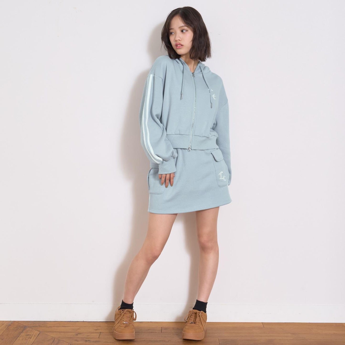 【LTXC/裡シャギー】拉鍊連帽衛衣套裝