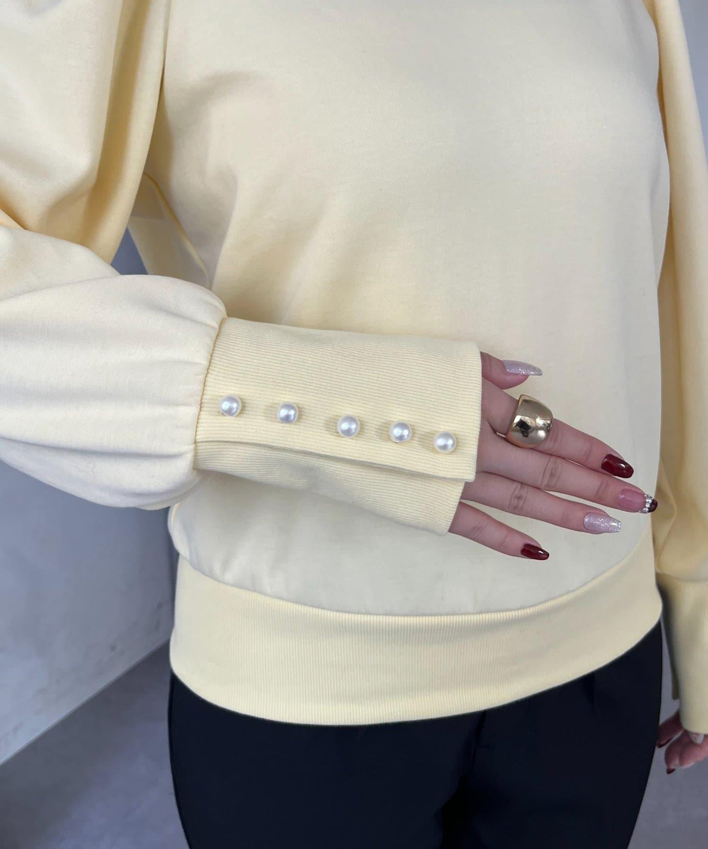 袖珍珠泡泡袖衛衣