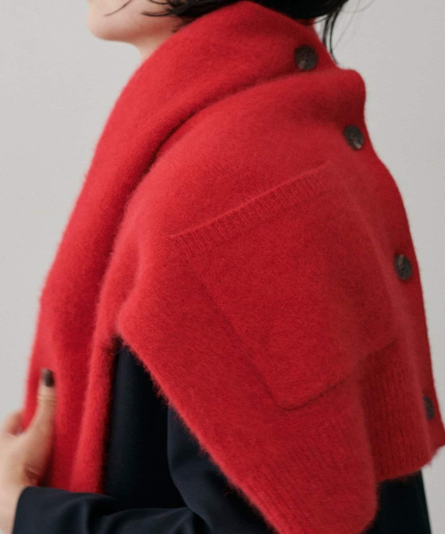 【LARUTA】狐狸毛羊毛蓬鬆開衫