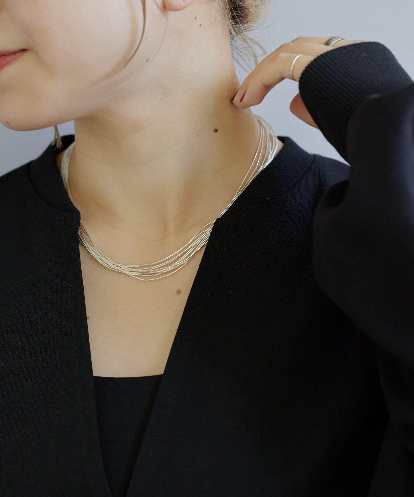 《スターリングシルバー使用》液態銀10×40短款項鍊