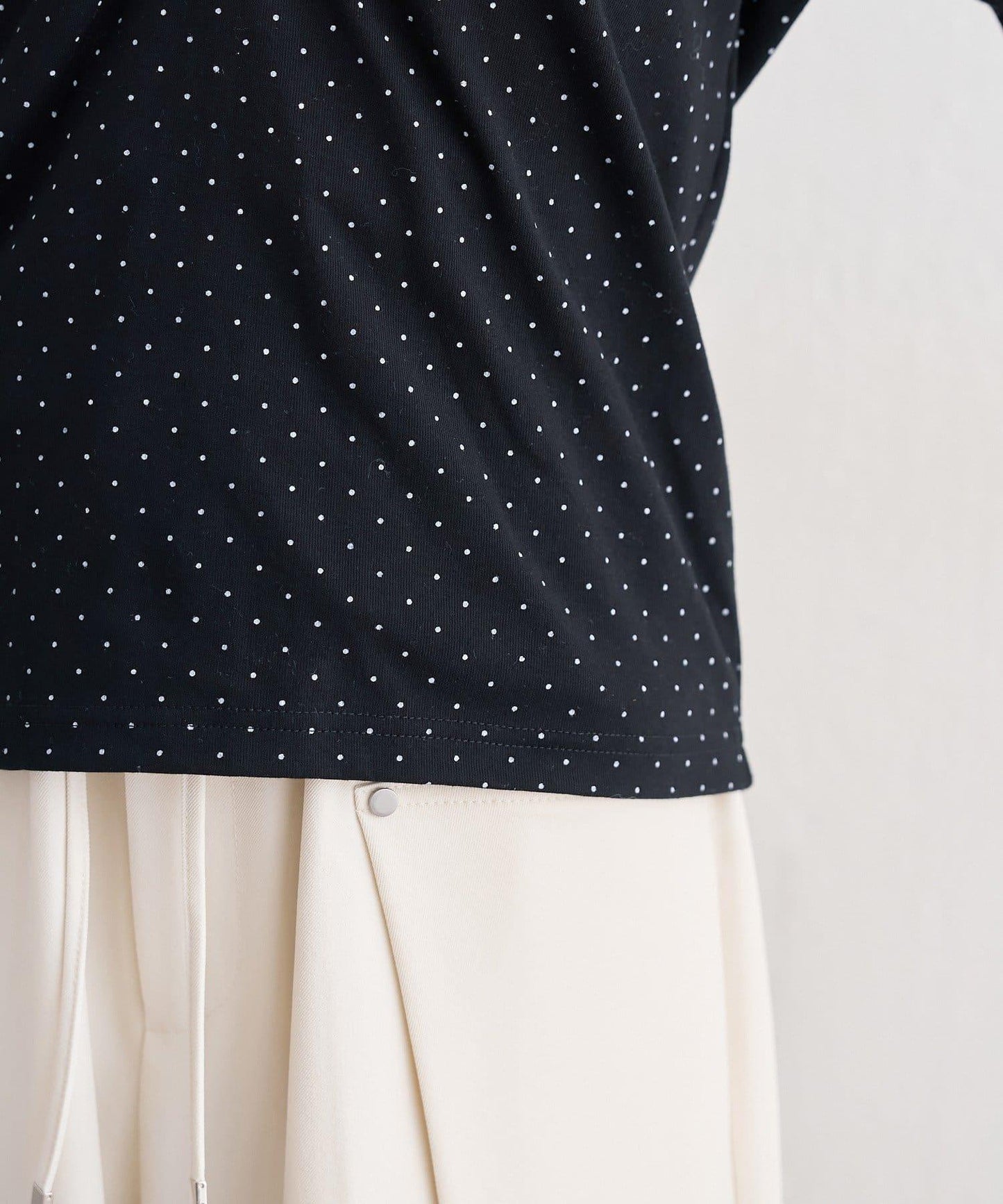 波點印花長袖T恤