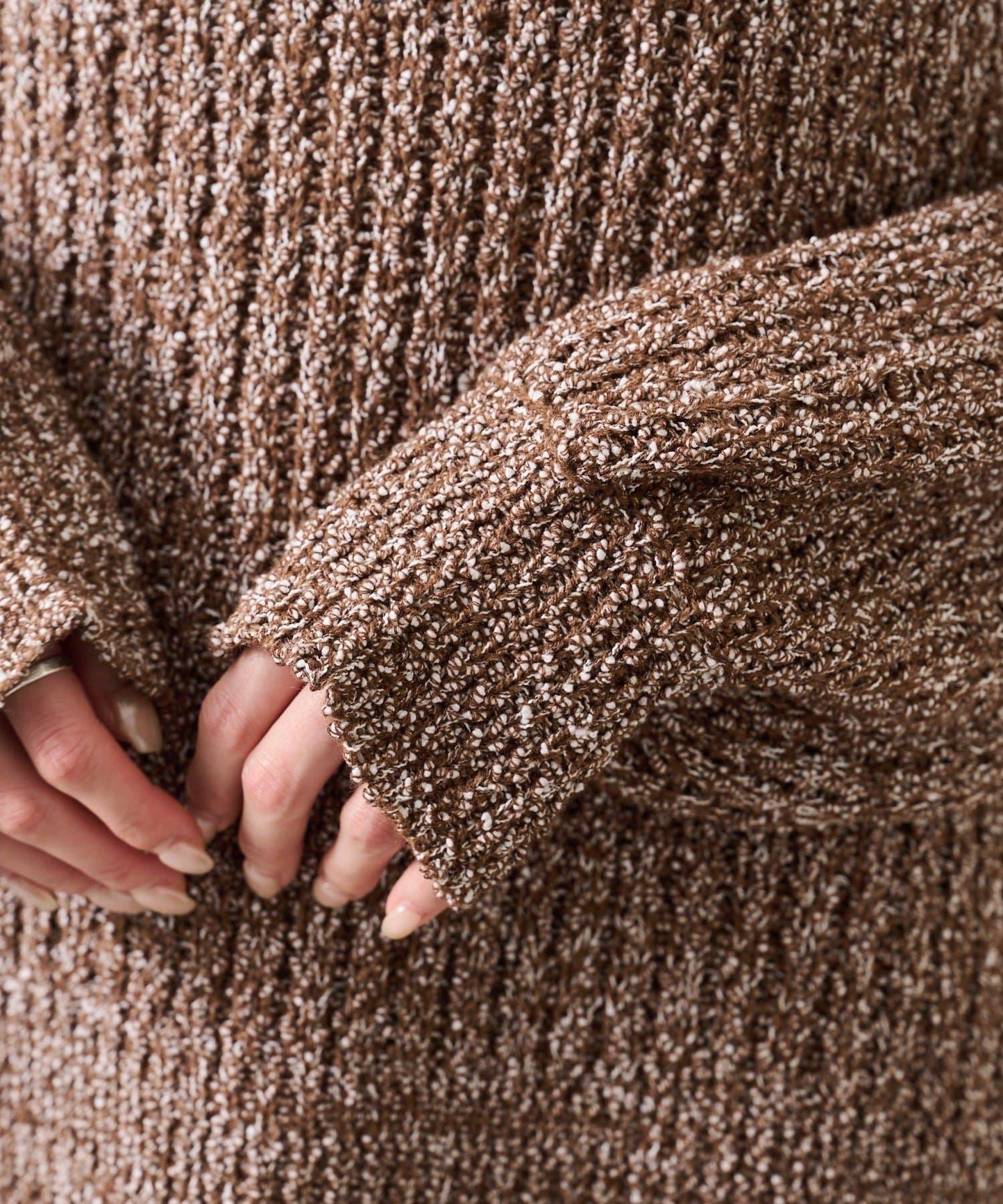 粗花紗開叉針織衫