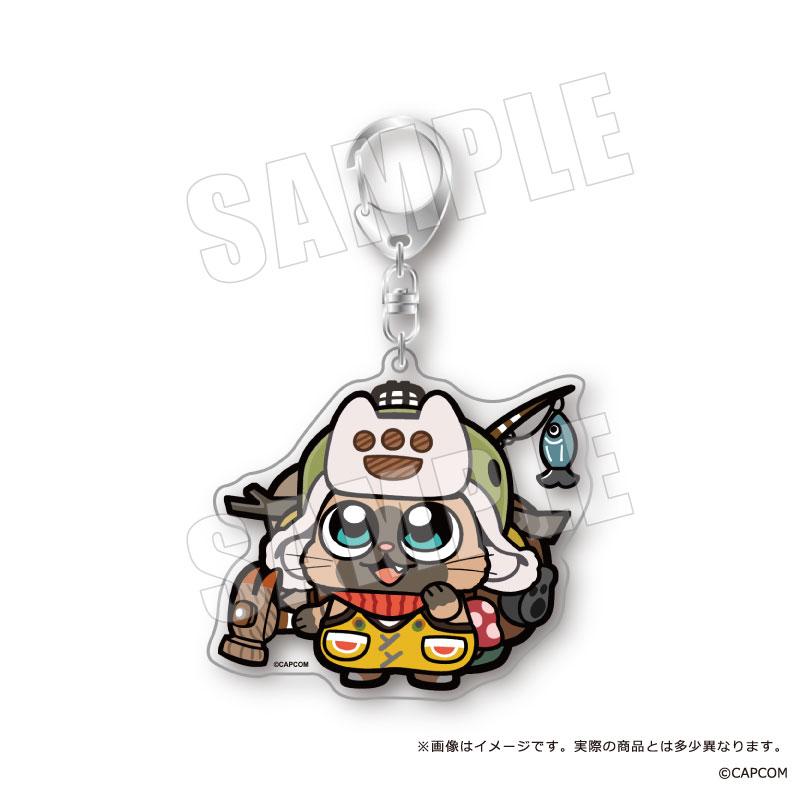 《怪物獵人物語》WILDS×ぶくぶ 大號亞克力鑰匙扣 02 隨行艾露貓 希望裝備