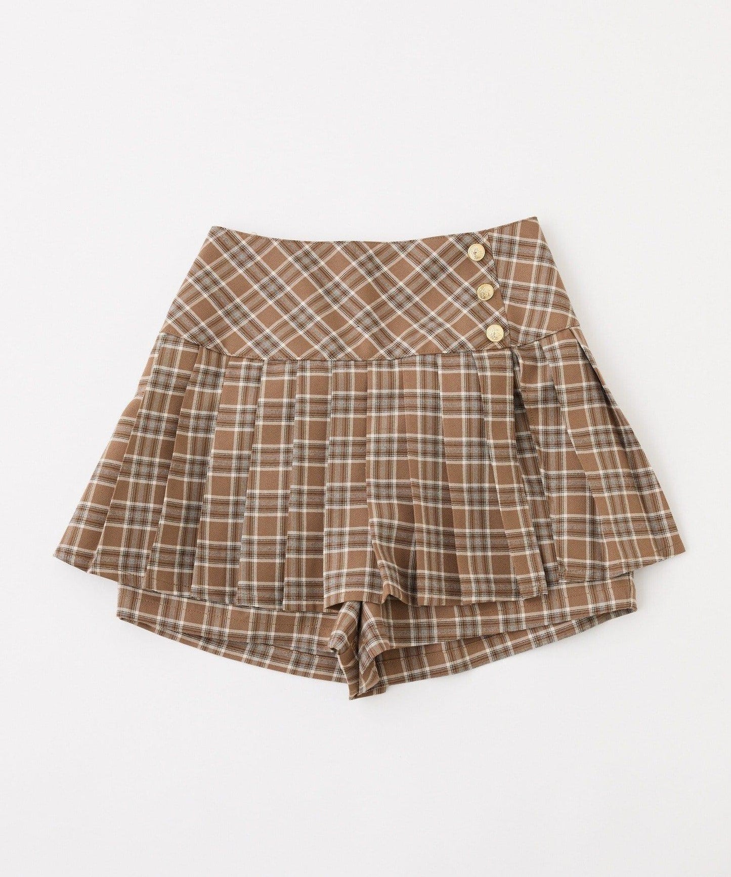 金ボタンプリーツスカート