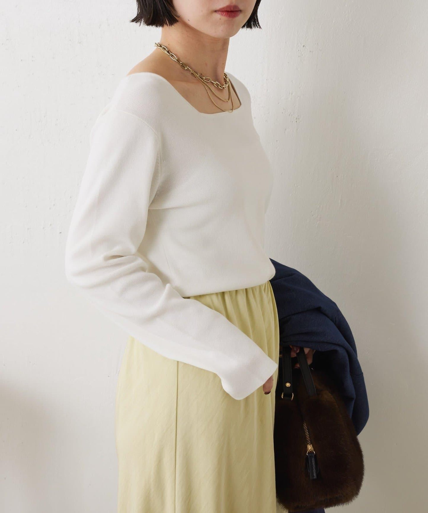 【小號尺寸】方領針織衫