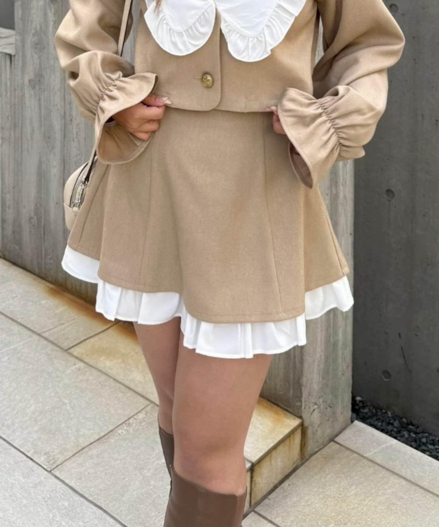 【2026春夏】高腰下襬開叉迷你裙