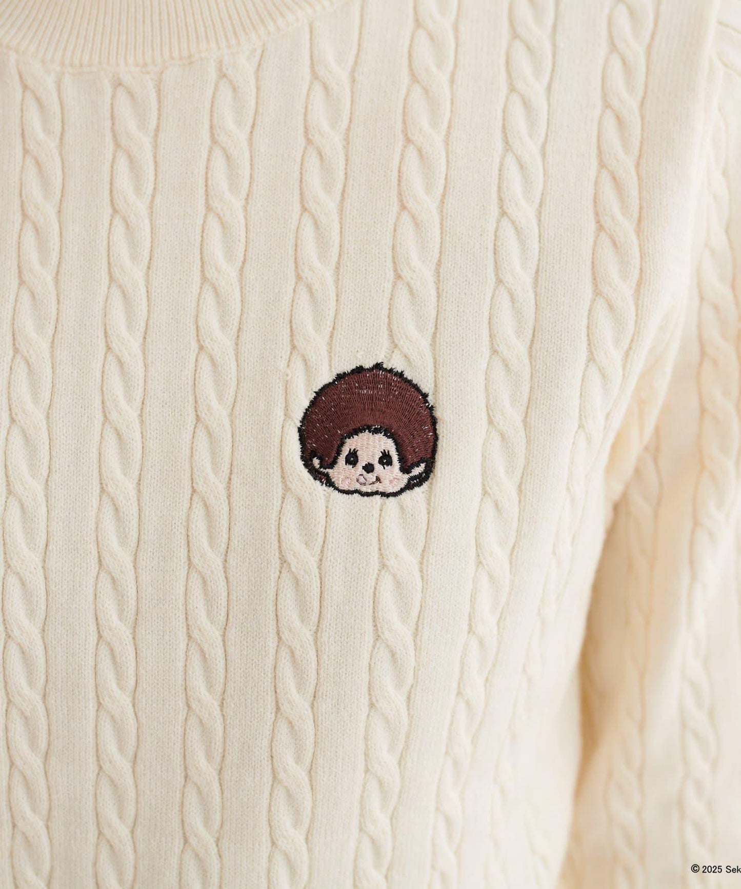 【モンチッチ×natural couture】麻花刺繡針織衫