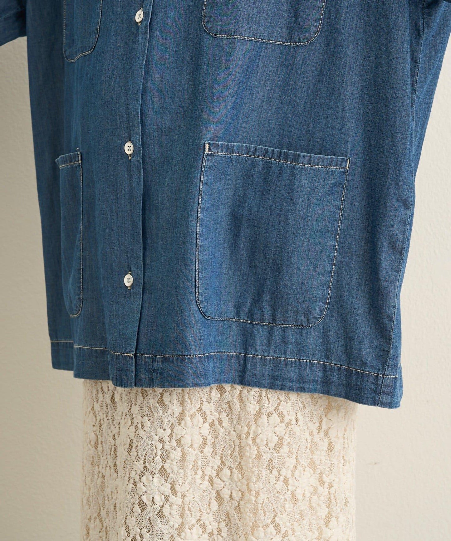 透視牛仔工裝外套