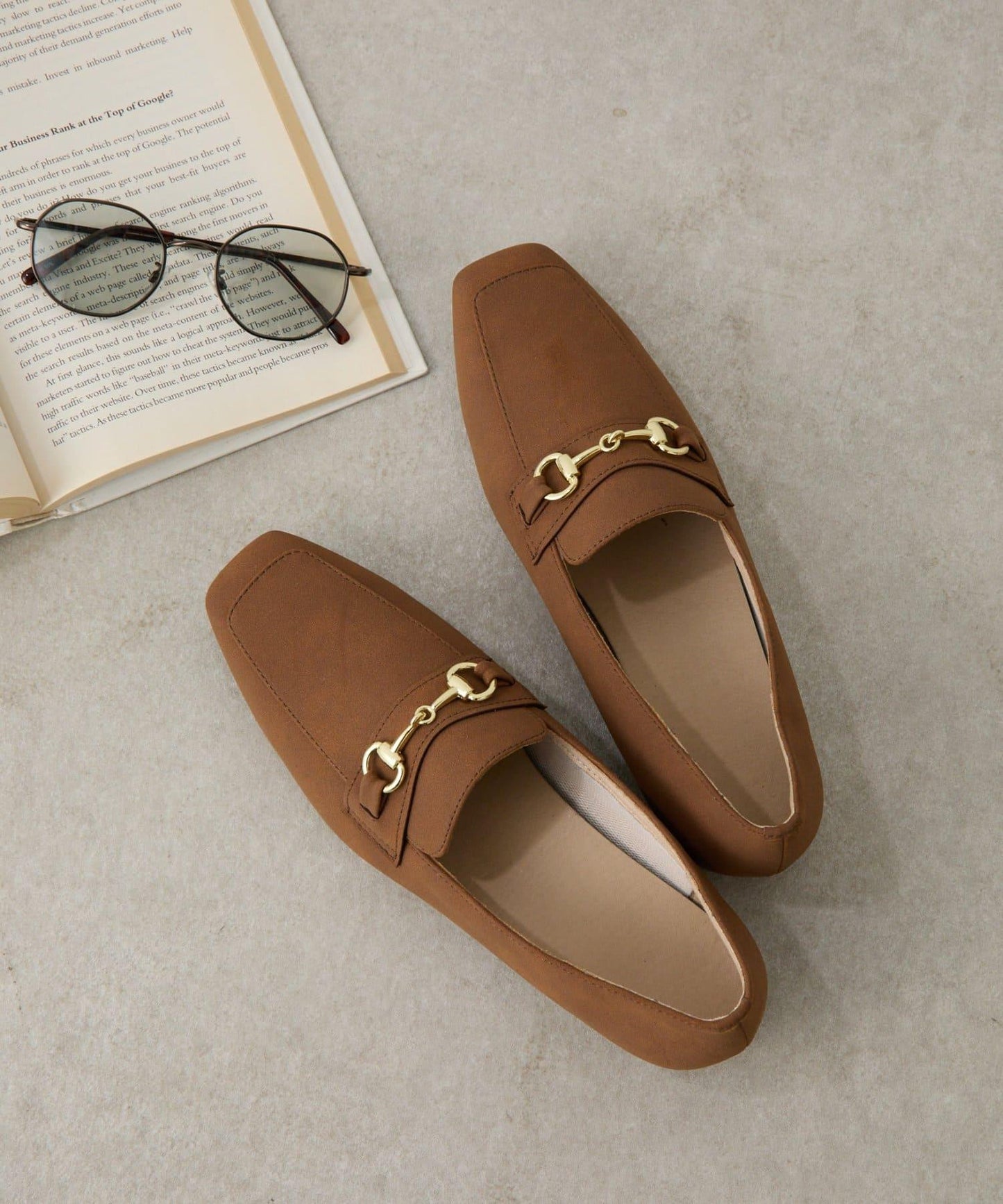 【抗菌・防臭】金屬裝飾仿皮樂福鞋