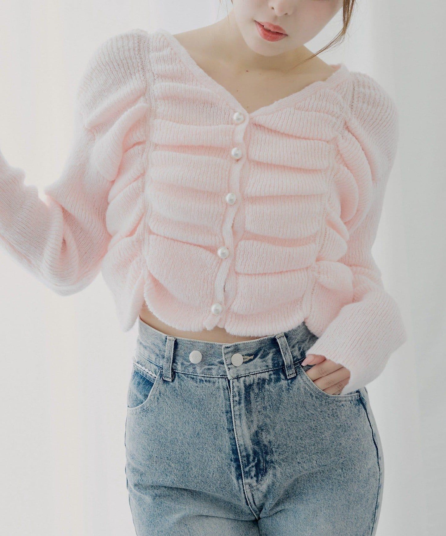 【SALON by Chico】前褶皺針織上衣