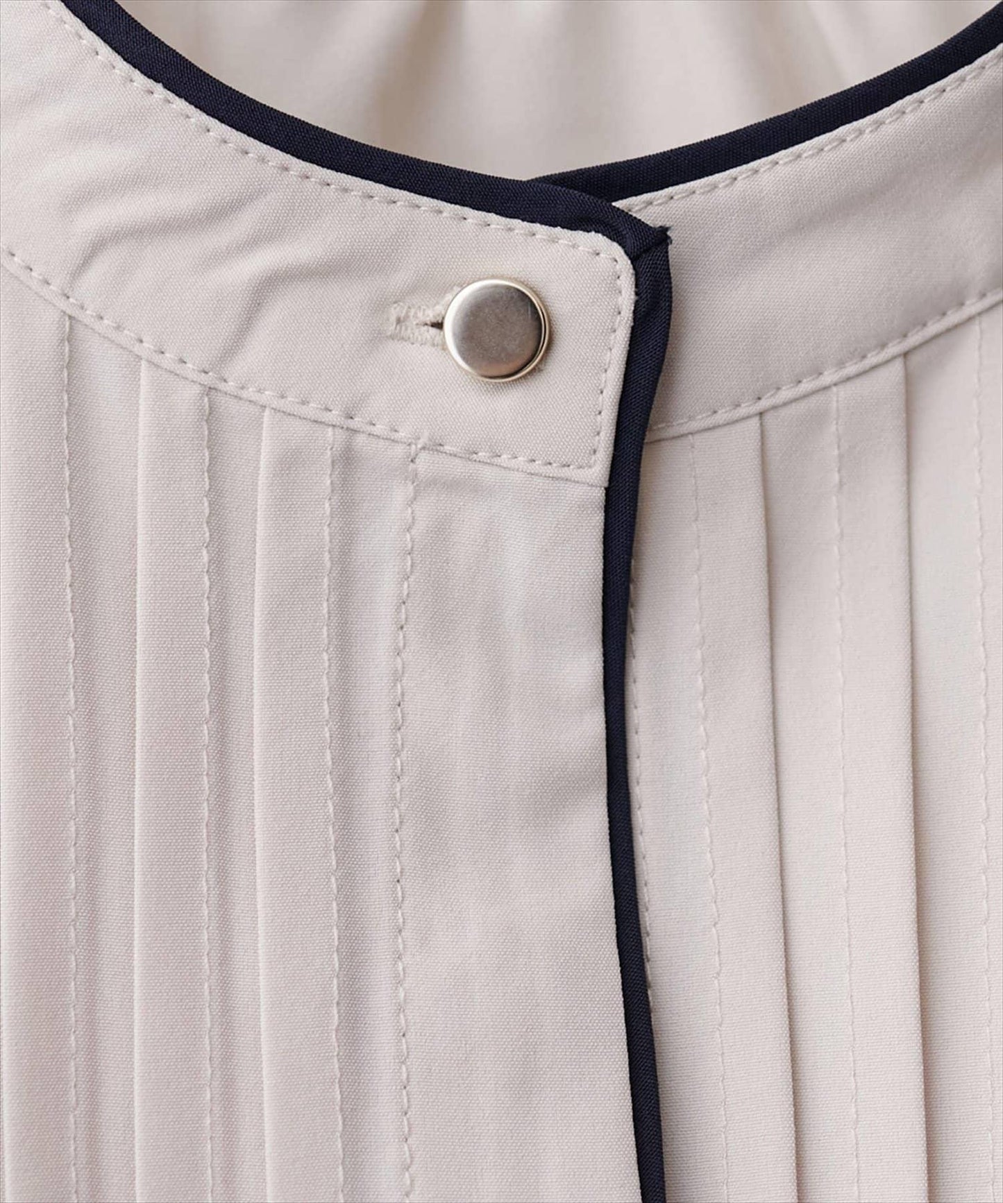 拼色滾邊褶皺女襯衫