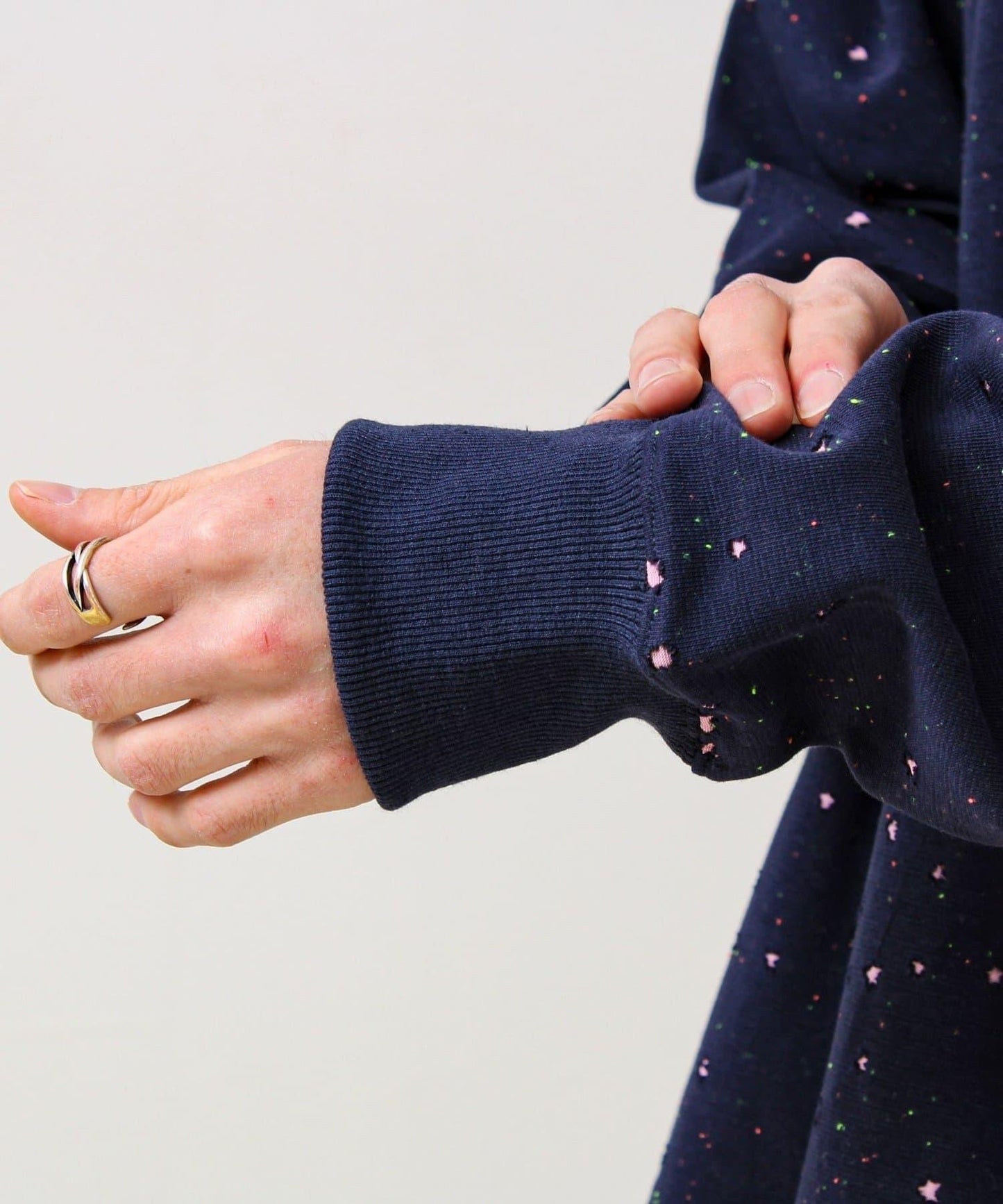 星星圖案抓絨圓領衛衣