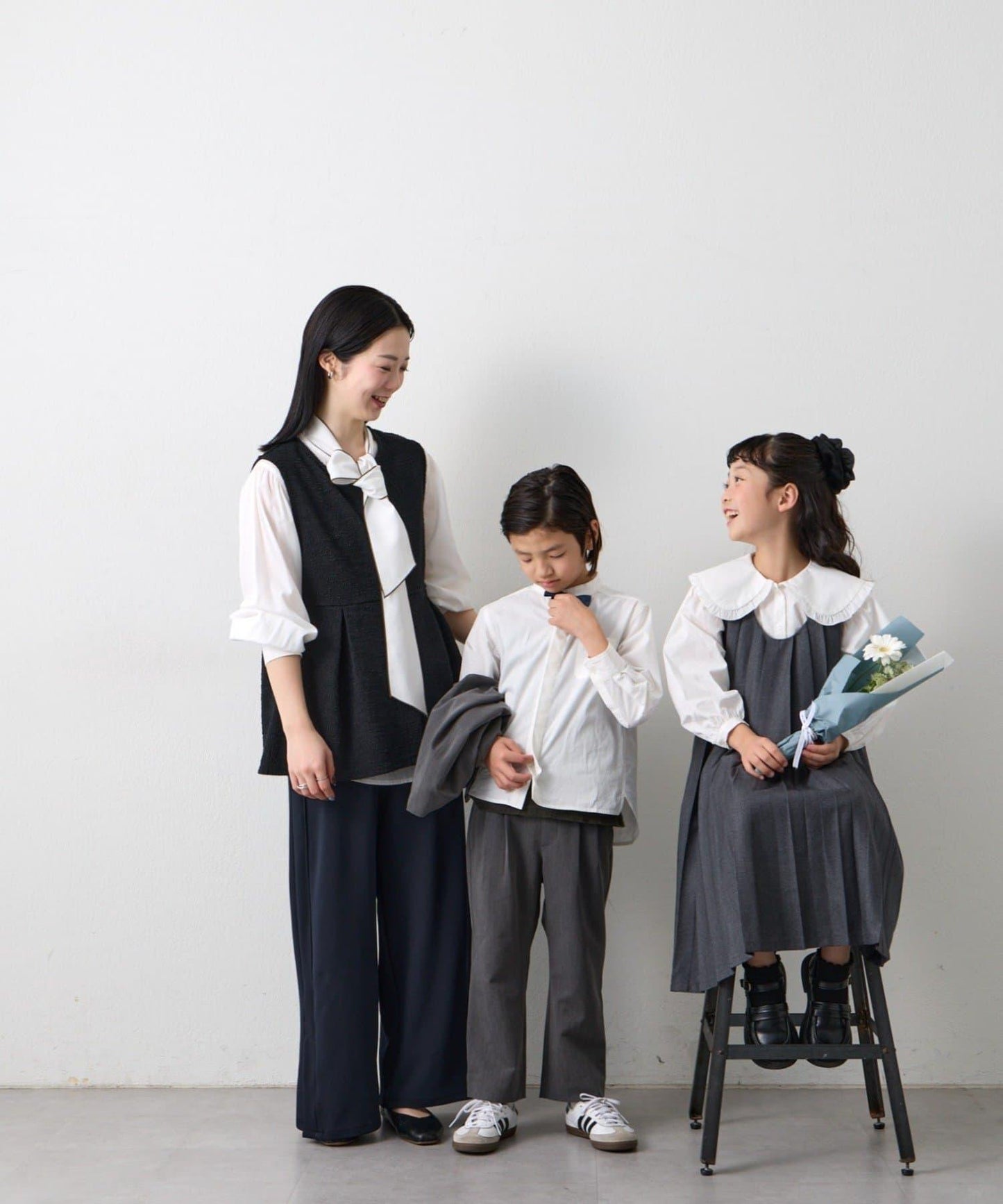 兒童正式場合 大翻領褶襉 連衣裙套裝