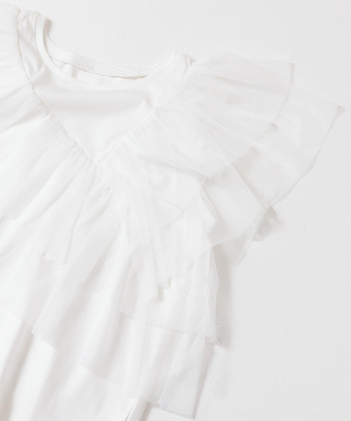 網紗荷葉邊 針織上衣