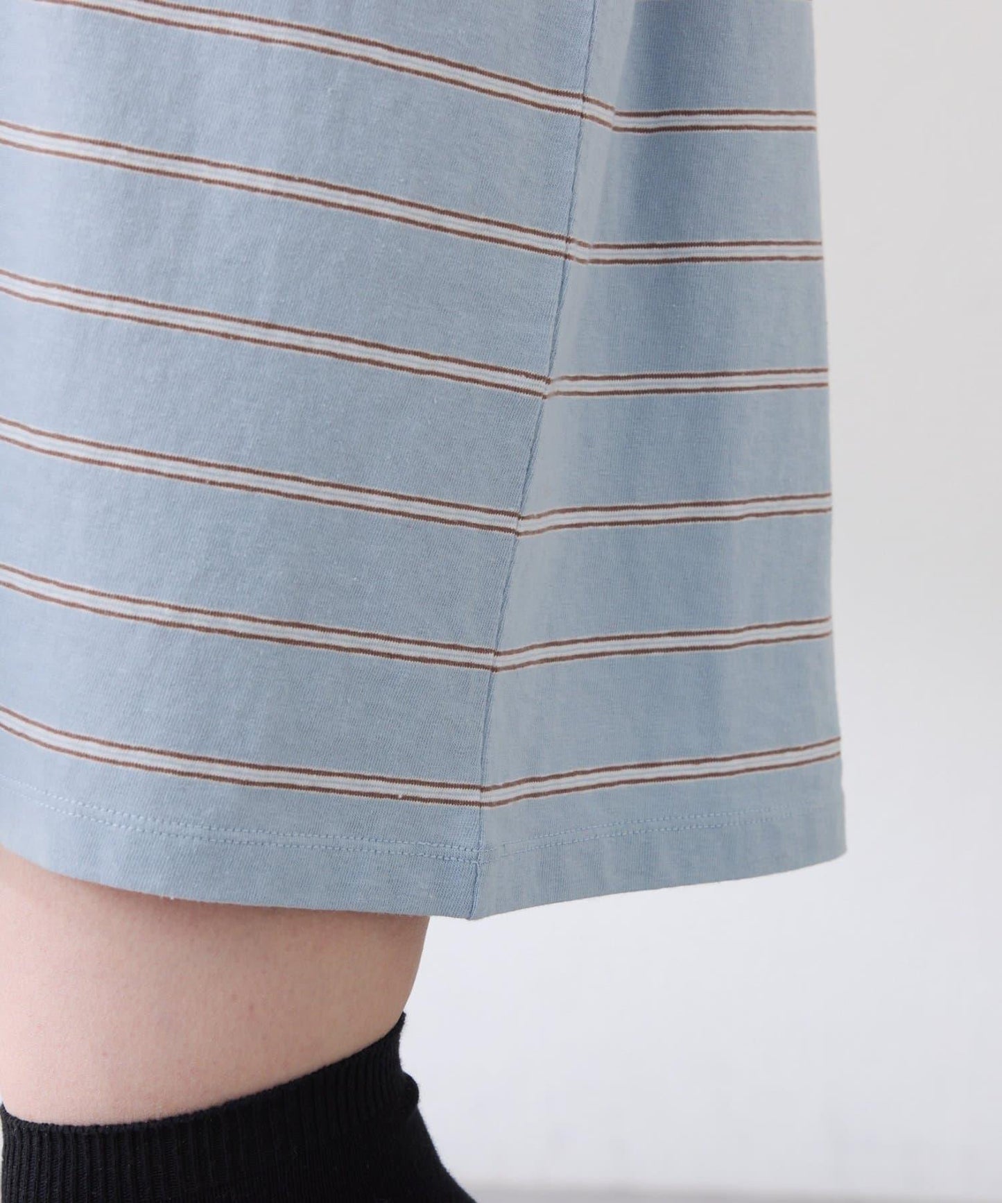 polo領條紋長款上衣