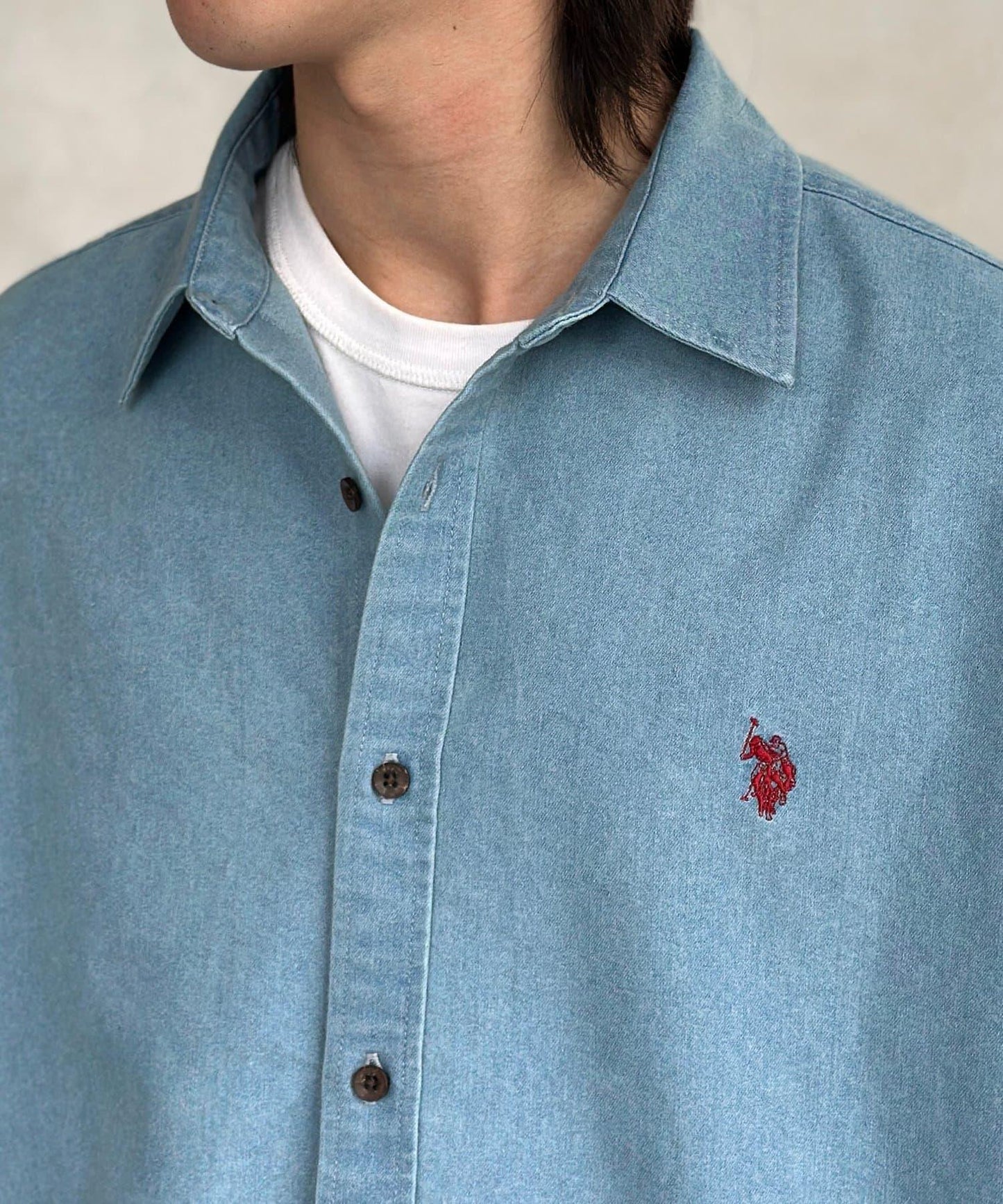 U.S. POLO ASSN. 單點刺繡 牛仔襯衫