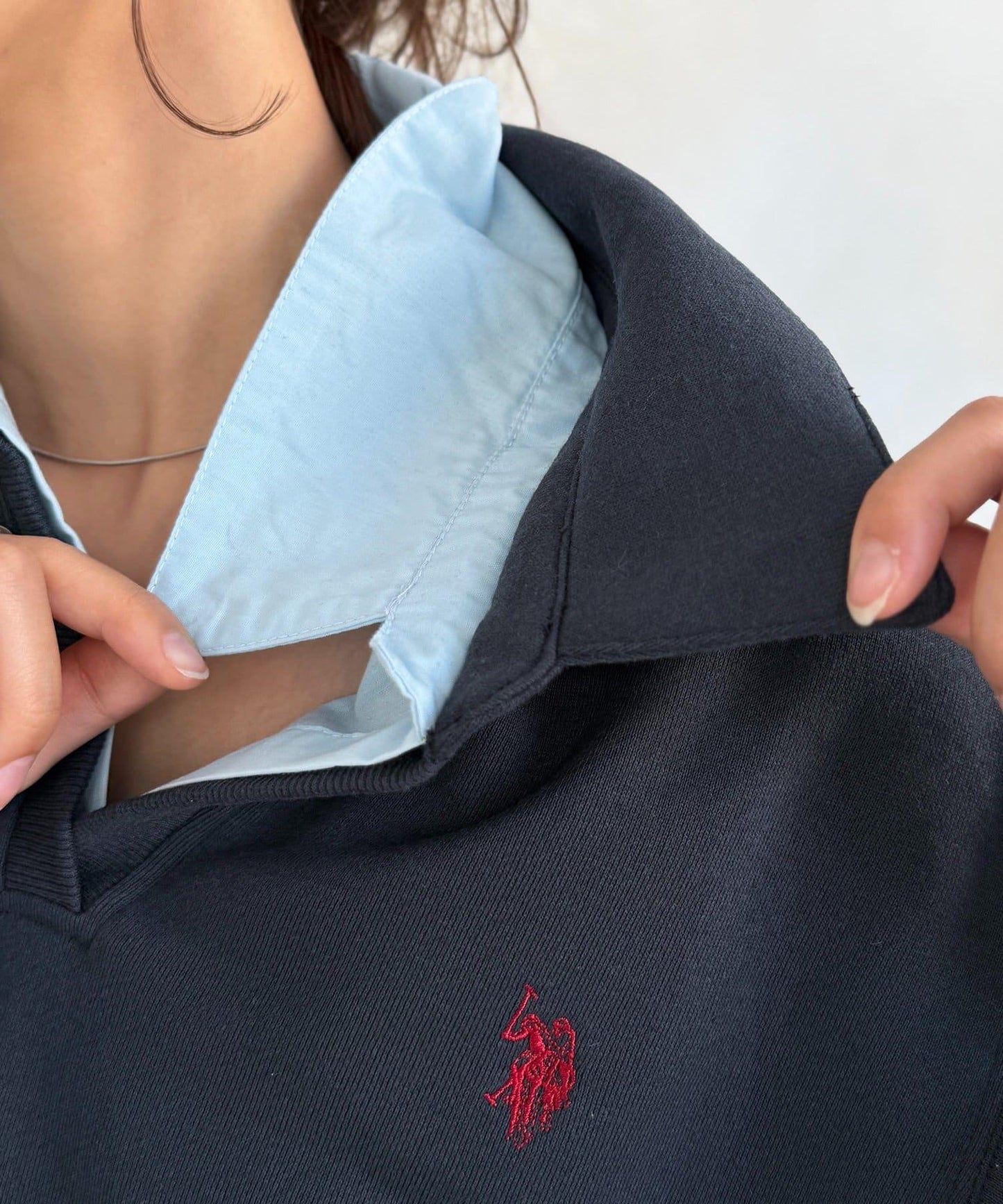 U.S. POLO ASSN. 層次設計 毛圈套頭衛衣