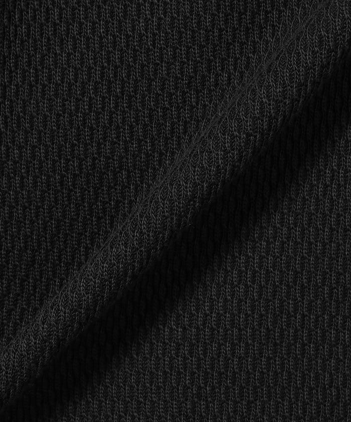 華夫格保暖針織圓領上衣