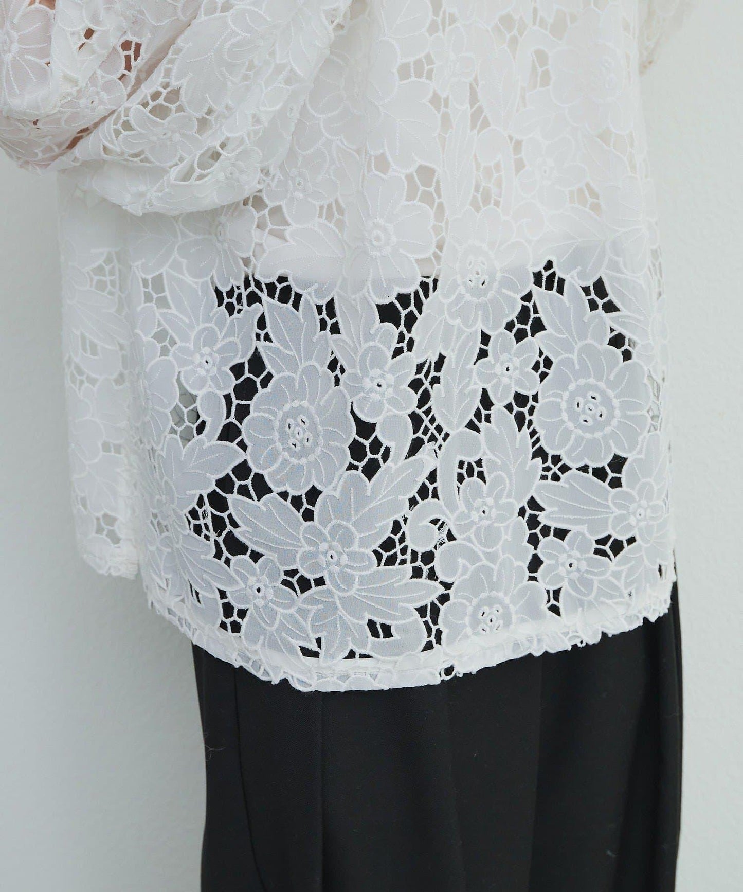 花卉鏤空蕾絲設計 女式襯衫