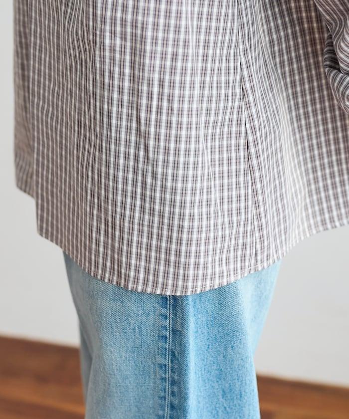 格紋水手領女式襯衫