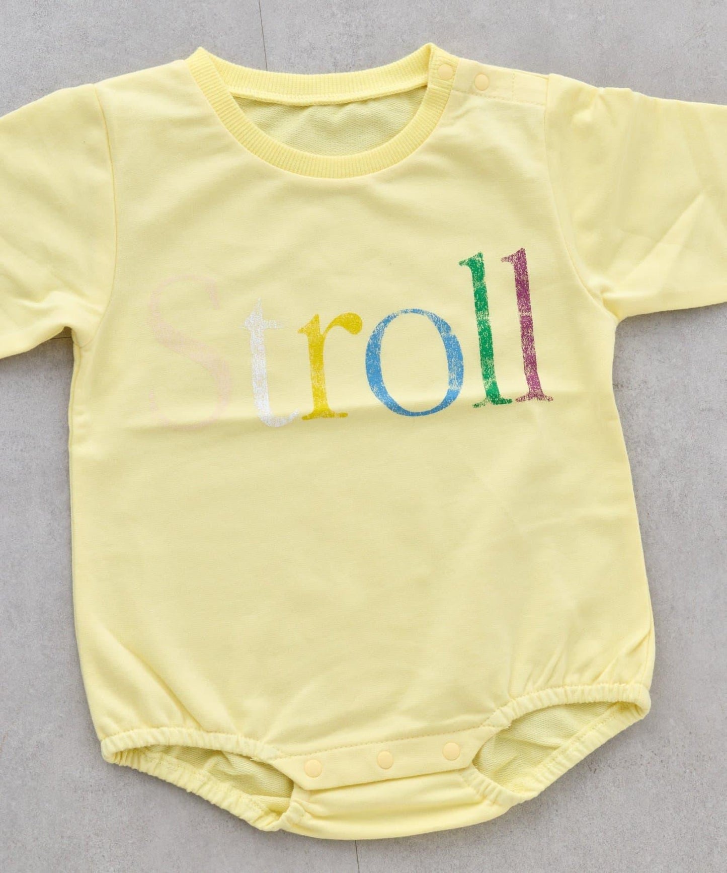 KIDS 做舊色LOGO輕薄裡毛連體衣