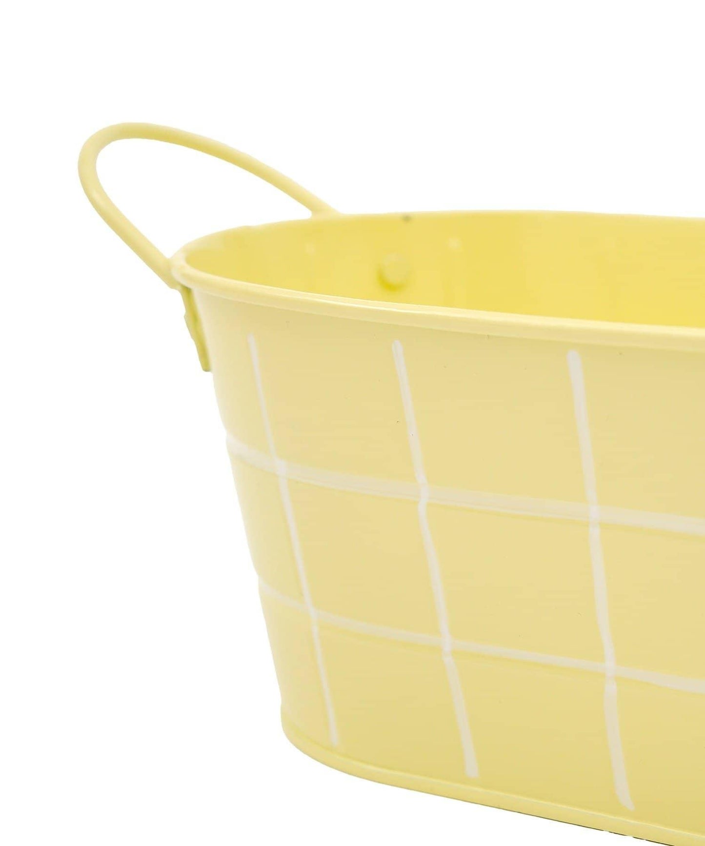 瓷磚圖案 橢圓形 馬口鐵 收納籃