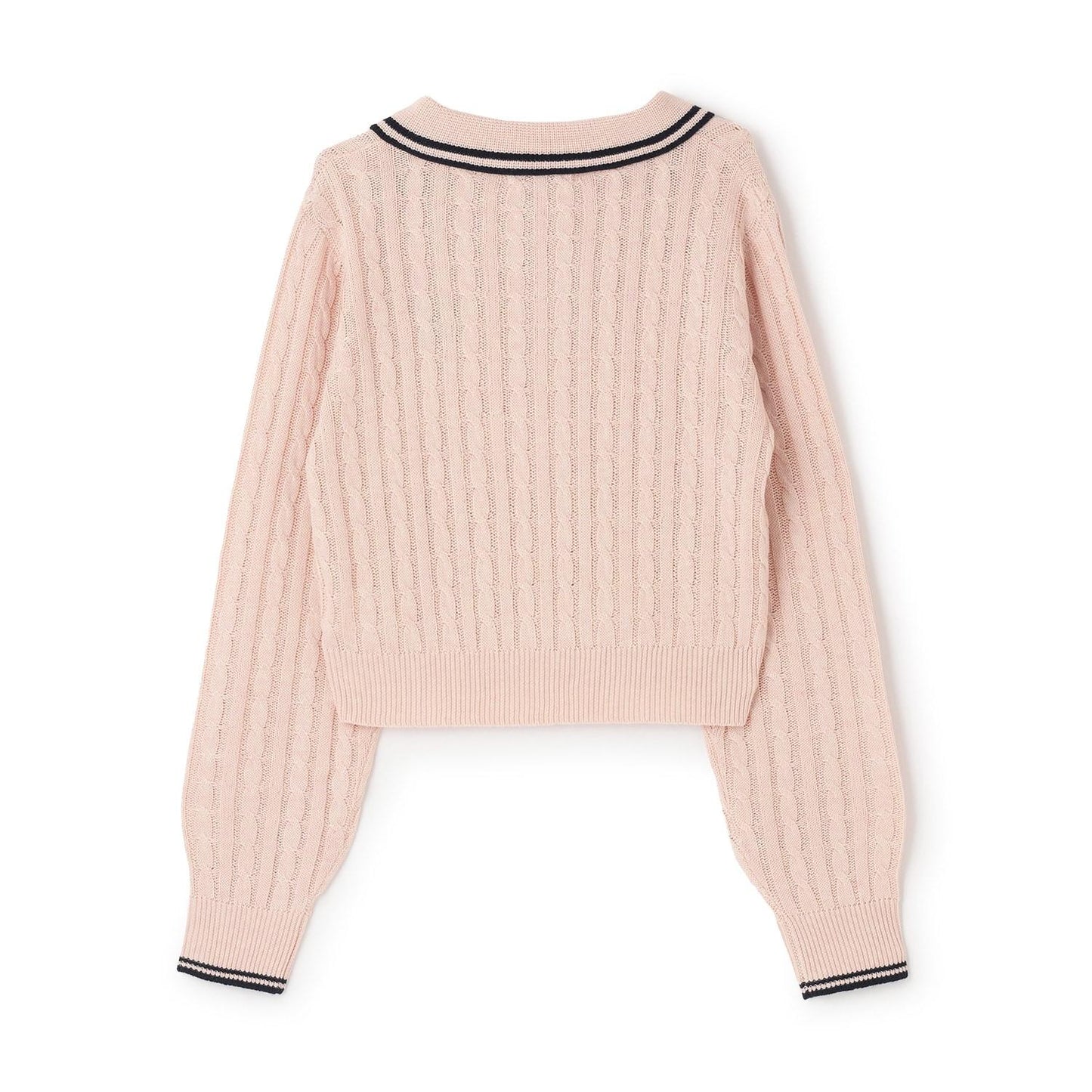 可水洗 麻花長袖 針織 POLO針織衫