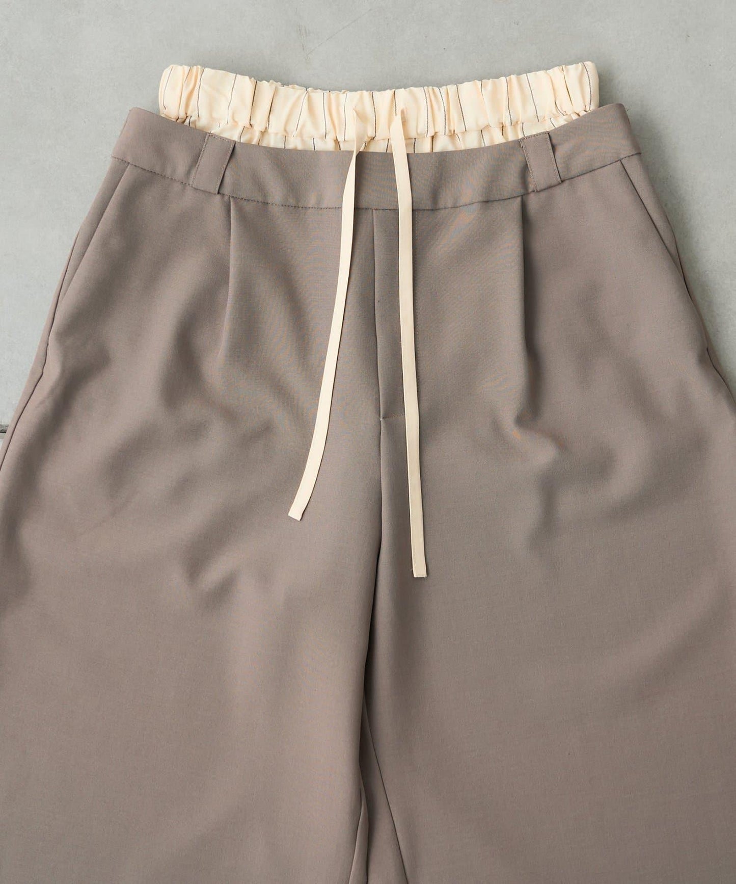 雙腰設計 闊腿 休閒西裝褲