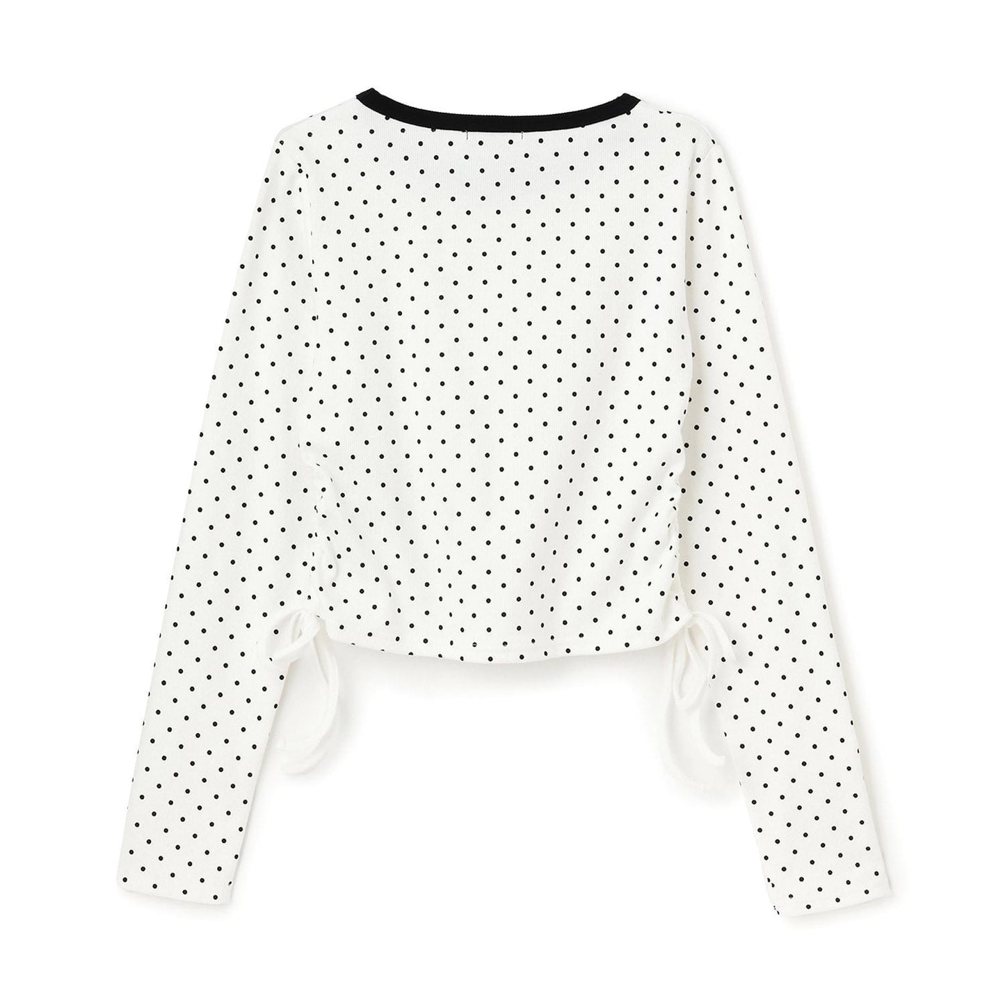 抽繩短款羅紋長袖T恤