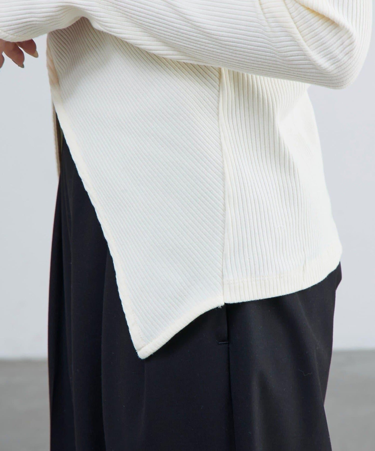 羅紋拼接設計上衣